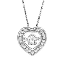 Heart Shape 925 Silver Pendants Jewelry Dancing Diamond